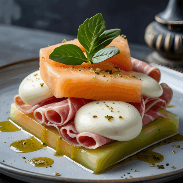 Prosciutto melone e mozzarella