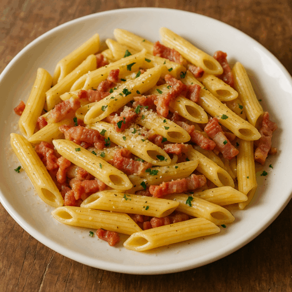 Penne con pancetta