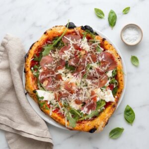Pizza lombetto con burrata